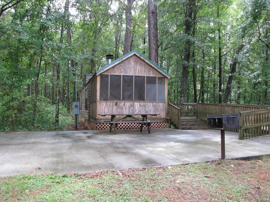 The air-conditioned cabin at Three Rivers State Park