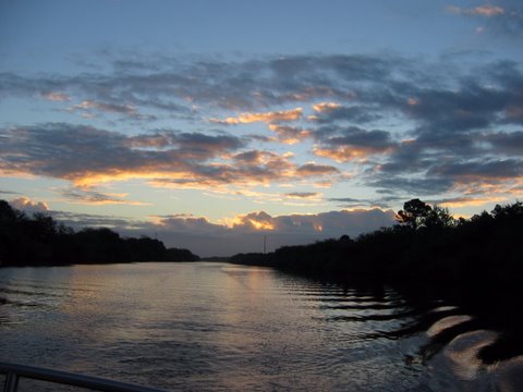 Okeechobee Waterway Leaving Indiantown Florida at Dawn
