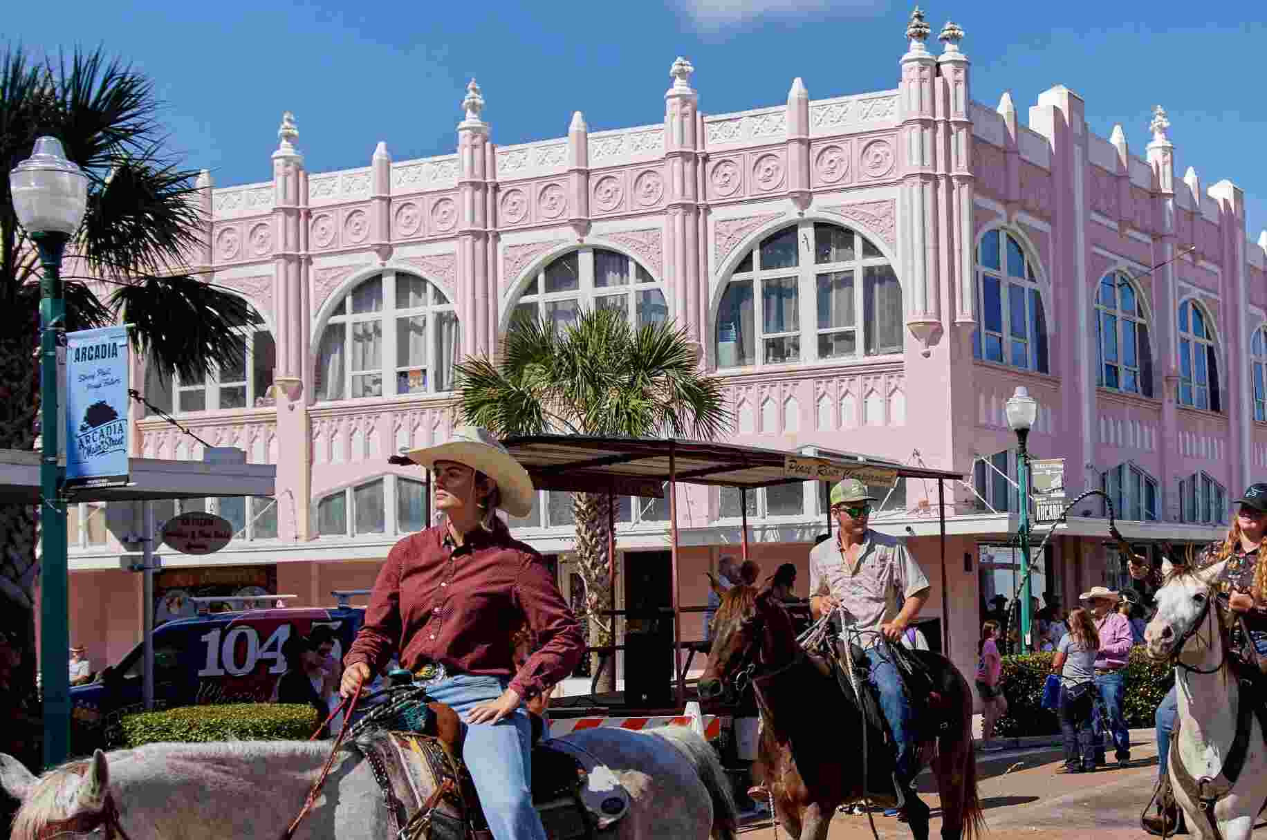 A parade in Arcadia Historic District