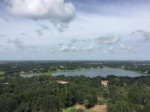 Aerial View Toward Mountain Lake from Bok Tower