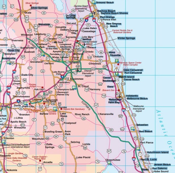 Central Florida Map With Cities Florida Road Maps   Statewide, Regional, Interactive, Printable