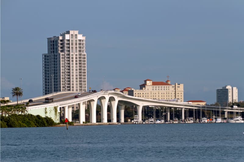 Downtown Clearwater and Bridge to Clearwater Beach