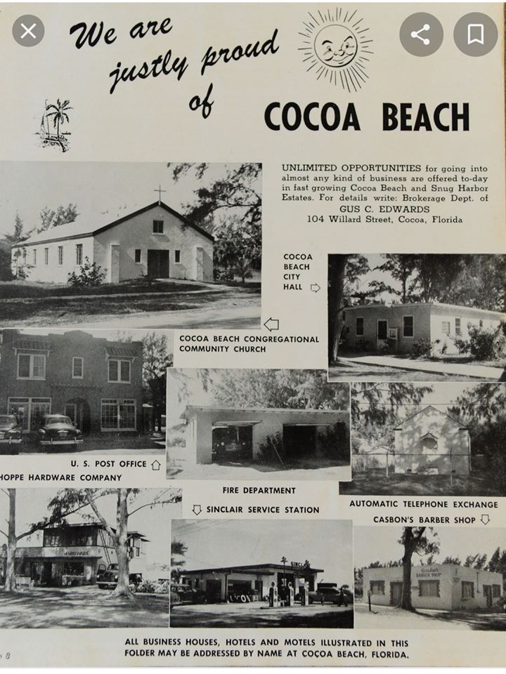 Early Gus Edwards Cocoa Beach Ad Poster