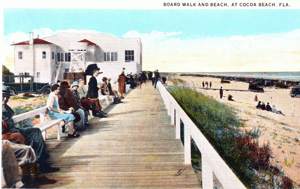 Vintage Postcard Cocoa Beach Boardwalk