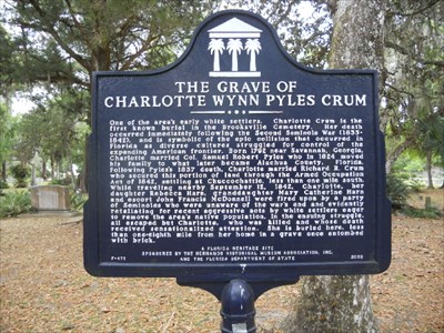 Crum Plaque in Brooksville Cemetery