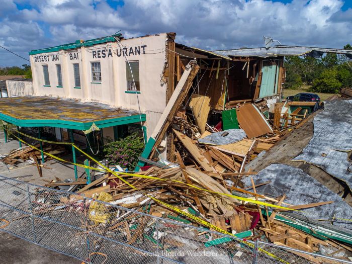 Desert Inn in Yeehaw Junction After the Truck Wrecked It