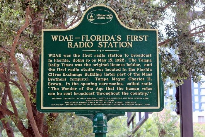 WDAE Historical Marker in Tampa