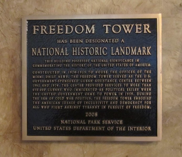 Freedom Tower Plaque