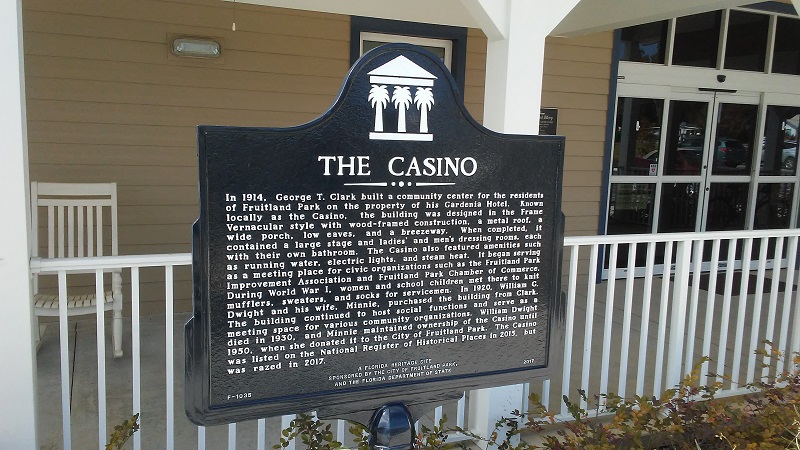 Historical Marker, The Casino, Fruitland Park