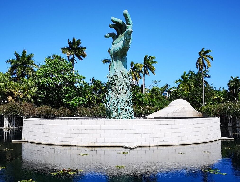 Holocaust Memorial Hand in Pond