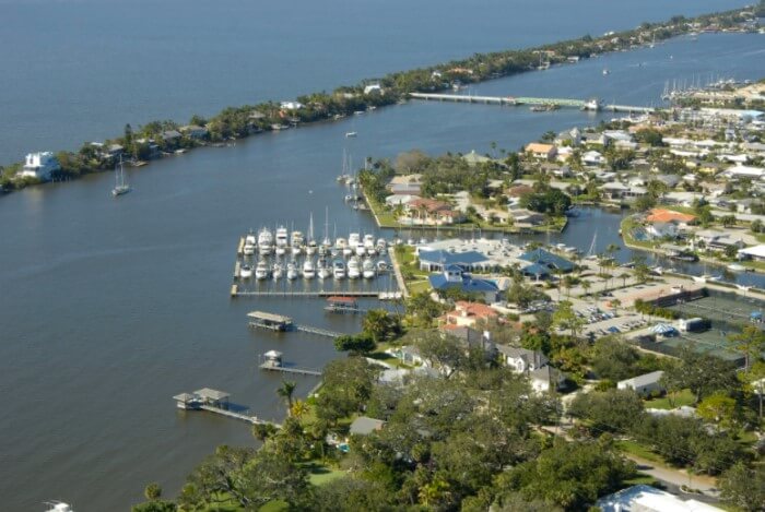 View Northwest From Indian Harbour Beach Across Banana River