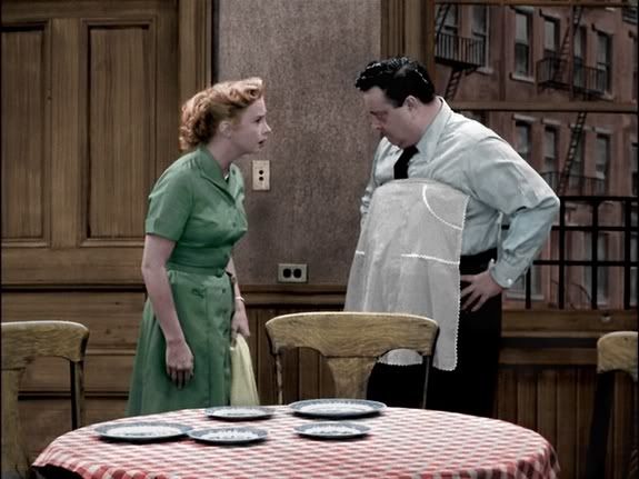 Audrey Meadows and Jackie Gleason in The Honeymooners