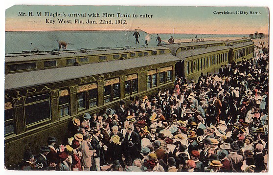 Flagler Arrives in Key West 1912 Vintage Postcard