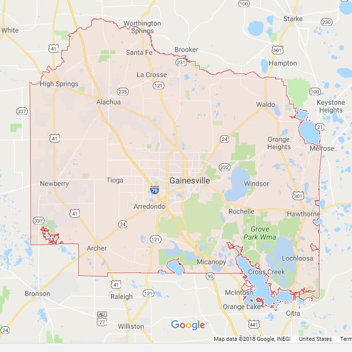 Alachua County Florida Map - Darla Emeline