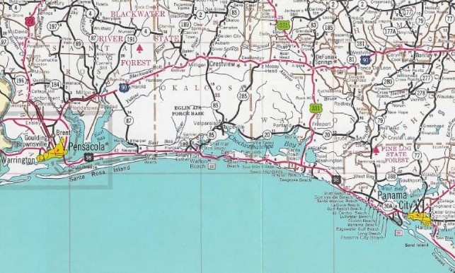 Scenic Highway 30a Florida Map - MapBeforeHwy30A1959 