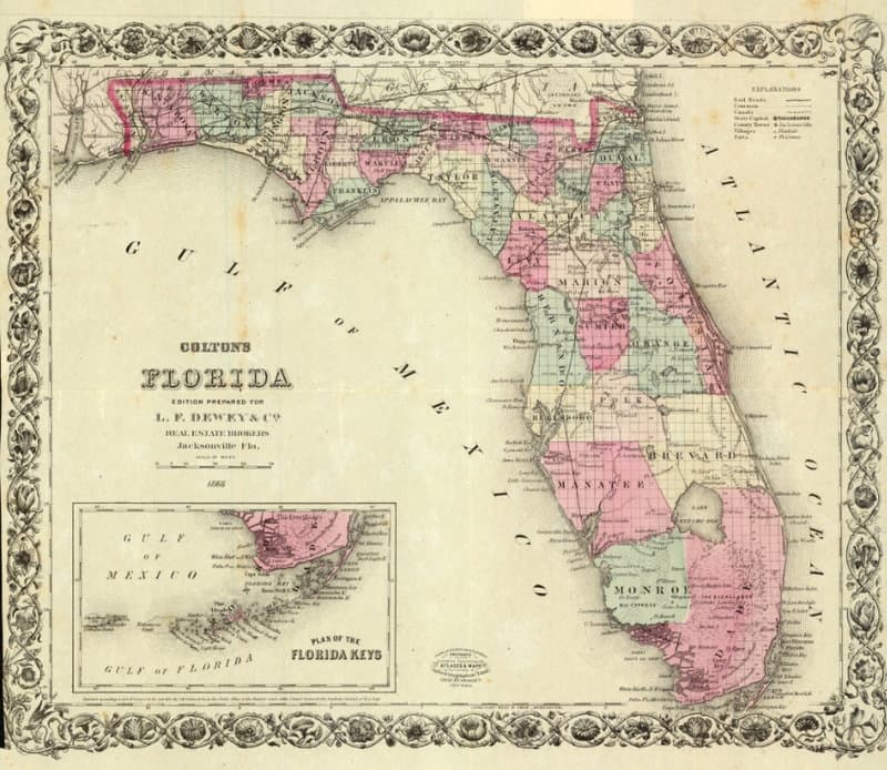 Colton's Map, 1868 - Florida Memory