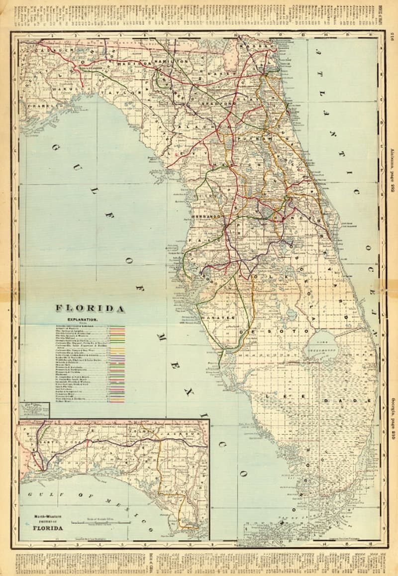 31 Florida Vintage Maps Track State