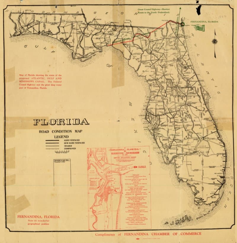 La Floride Florida 16x24 1657 Historic Old Map 