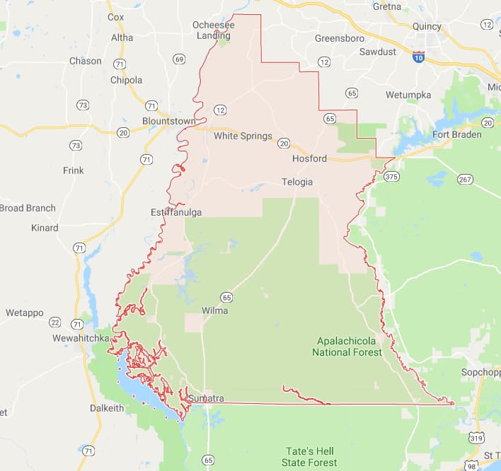 All 67 Florida County Boundary and Road Maps