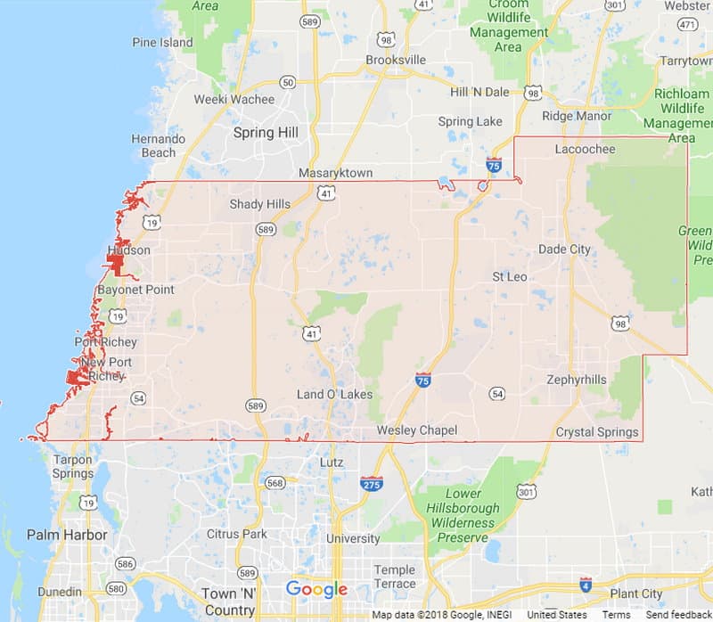 Pasco County Zone Map