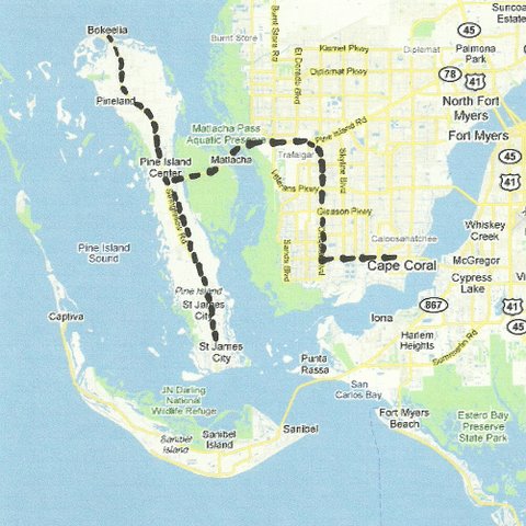 pine island fl map Pine Island Florida Matlacha Pineland Bokeelia St James City pine island fl map