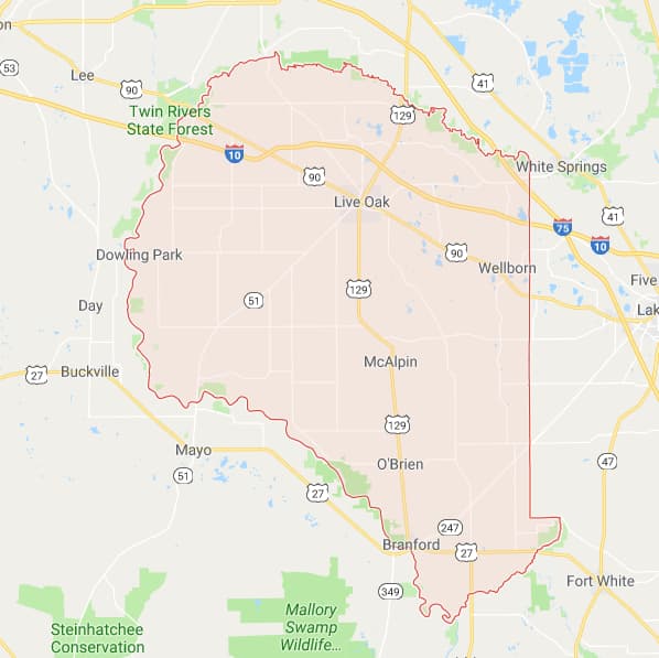 Suwannee County Map