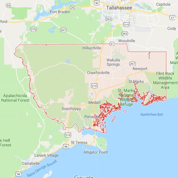 All 67 Florida County Boundary and Road Maps