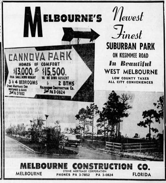 Poster Ad for Canova Park in 1959