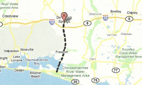 Map NW002 DeFuniak Springs to Grayton Beach