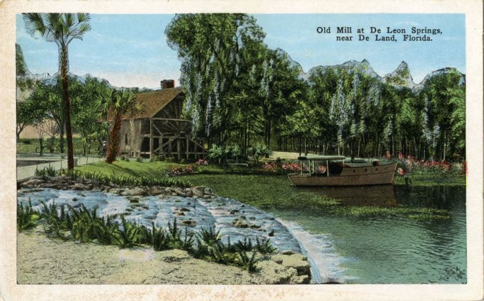 Old Mill DeLeon Springs Postcard