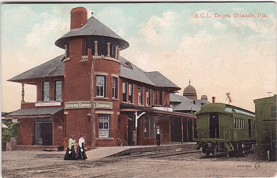Vintage Postcard Orlando, Florida Atlantic Coast Line Railroad Depot