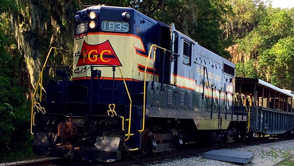 lokomotiv ved Florida Railroad Museum, Parrish, Florida