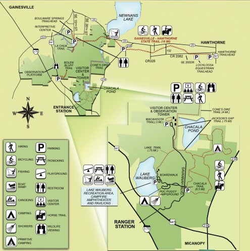 Map of Paynes Prairie Preserve State Park