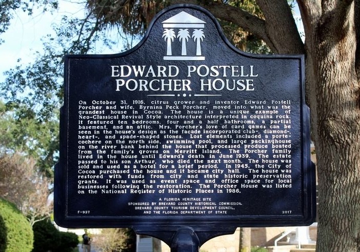 Porcher House Historical Marker
