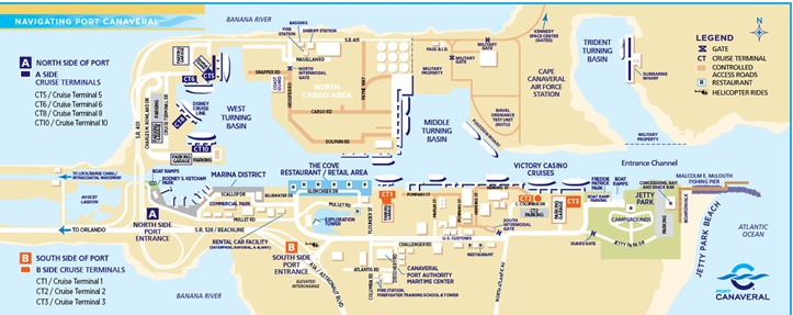 Map of Port Canaveral