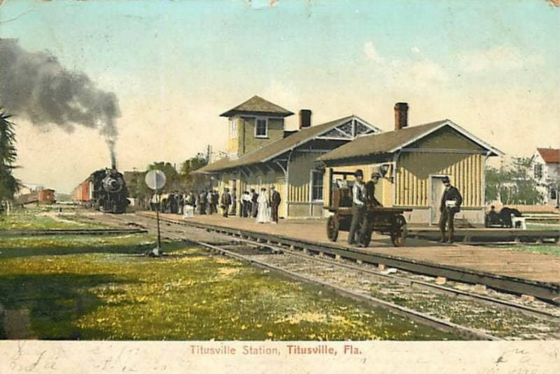 Vintage Postcard Titusville, Florida Train Station