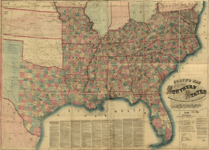 Lloyd's Map of Southern States, 1862