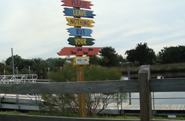 Sign on the Steinhatchee River