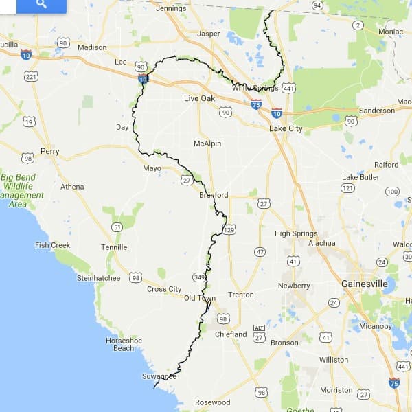 Suwannee River Mileage Chart