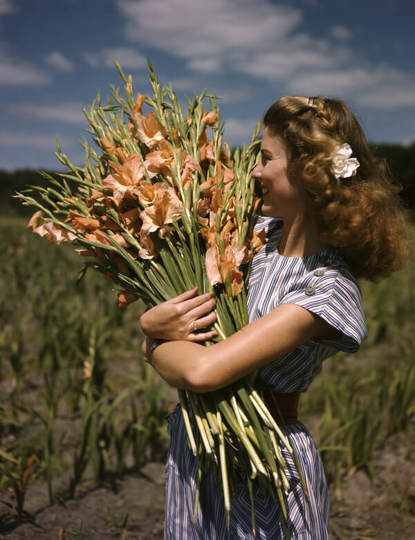 Terra Ceia Girl With Flowers in 1947