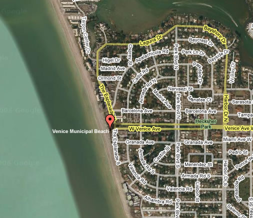 Venice Beach Park Location Map Venice Beach Park Location Map