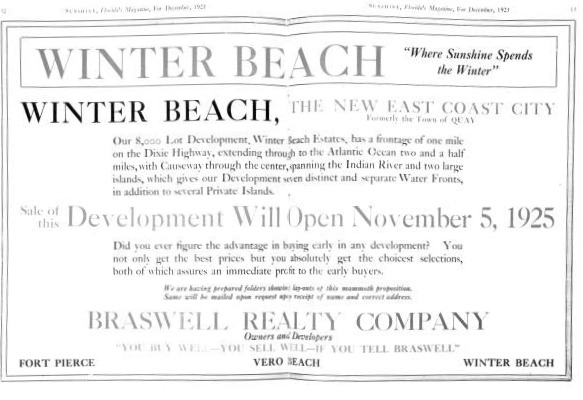 1925 Promotional Brochure for Winter Beach, Florida