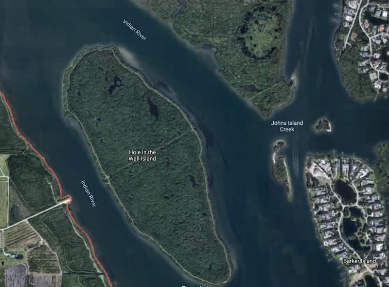 Aerial Photo Shows Historic Crossing of Indian River to Barrier Island