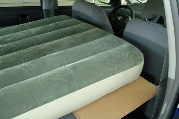 Air mattress in sleeping position