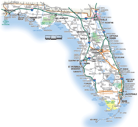 Florida Counties Map With Roads 2018
