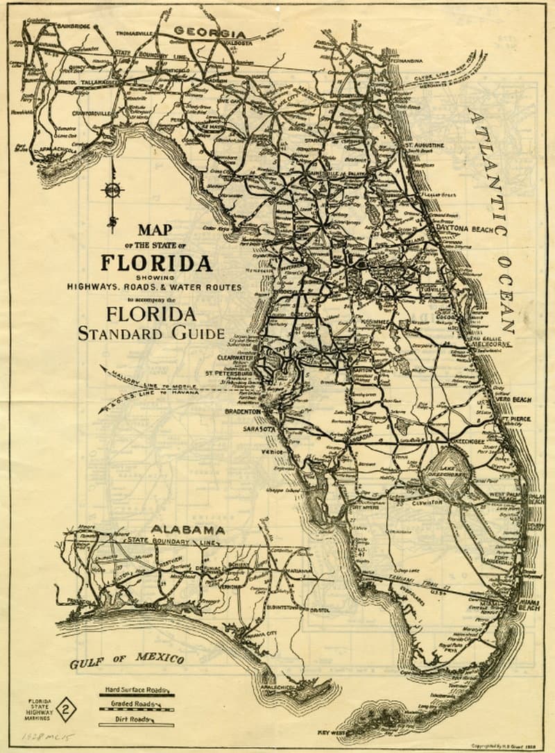 Florida Vintage Road Maps Track the Growth of the state