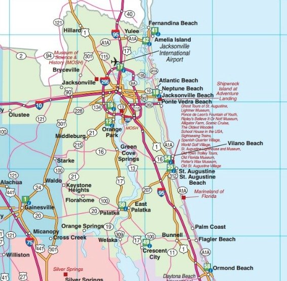 Map Northeast Florida 2018